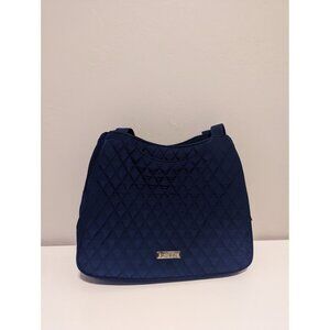 Vera Bradley Navy Blue Quilted Microfiber Handbag Shoulder Tote